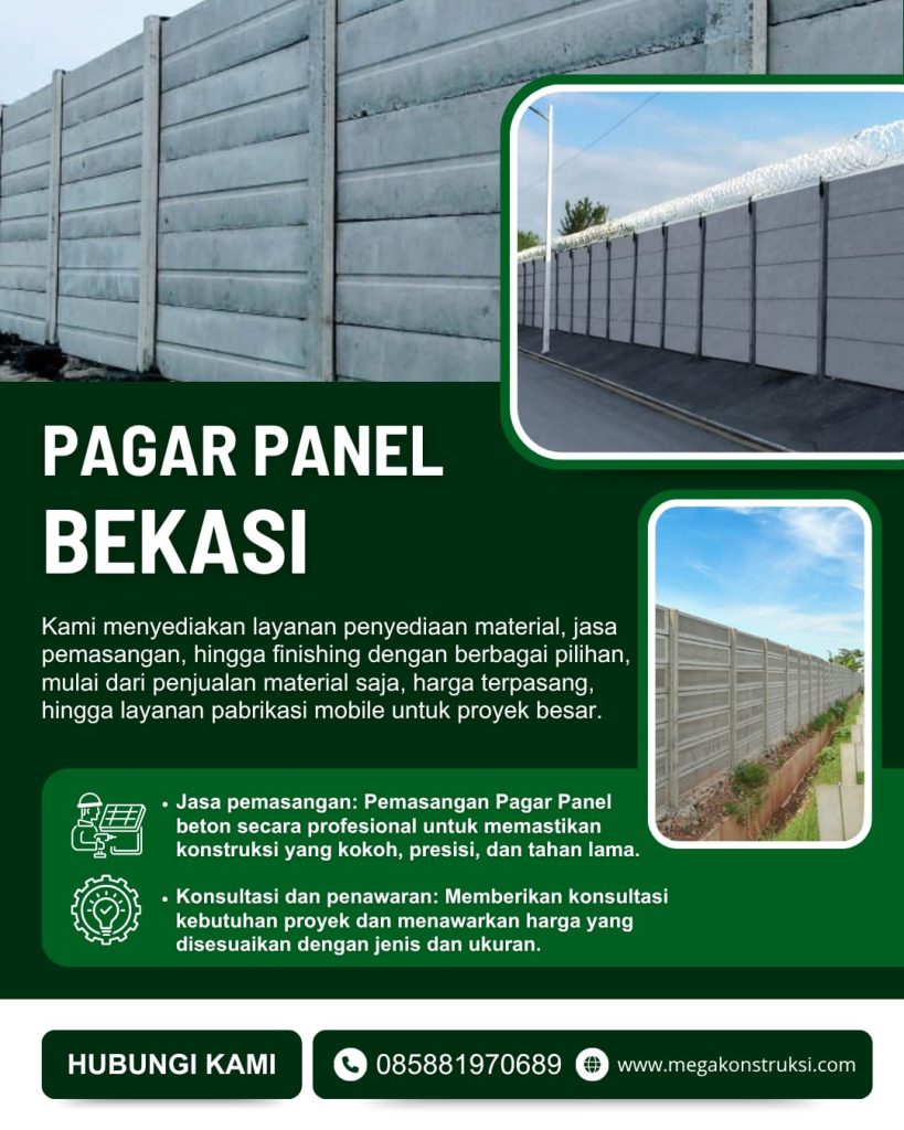Pagar Panel Beton Precast Bekasi Terpasang