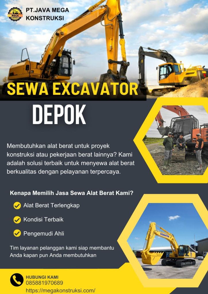 Sewa Excavator Depok Mini & Besar Terdekat