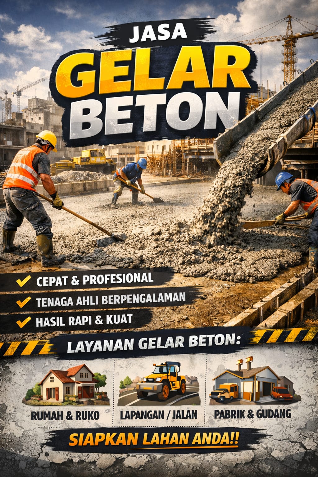 Jasa Gelar Beton Profesional Harga Terjangkau